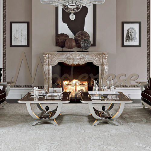 Tavolino basso contemporaneo - 21602 - Modenese Luxury Interiors - in legno / in ebano di macassar / in legno laccato brillante