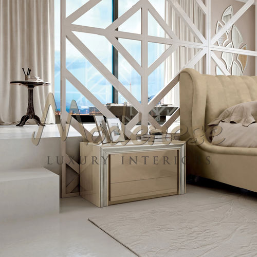 Comodino design minimalista - 21205 - Modenese Luxury Interiors - in legno laccato / in legno laccato brillante / piatto