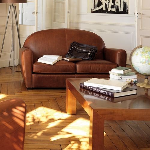 Divano letto - MERMOZ - Duvivier - vintage / in tessuto / in pelle