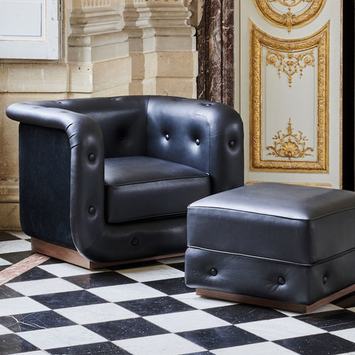 Poltrona chesterfield - SERGE - Duvivier - in tessuto / in pelle / in faggio