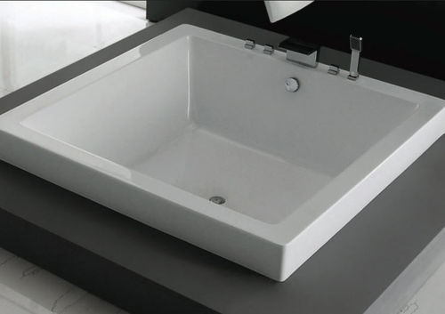 Vasca da bagno quadrata - QUADRA: 63DI63 - CAML-TOMLIN - in quarzo composito / bianca
