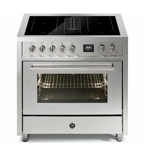 Blocco cottura a induzione - ENFASI MISTRAL - STEEL - 4 fuochi / 1 forno / nero
