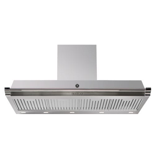 Cappa a muro - ASCOT 120  - STEEL - con condotto / con illuminazione integrata / nera