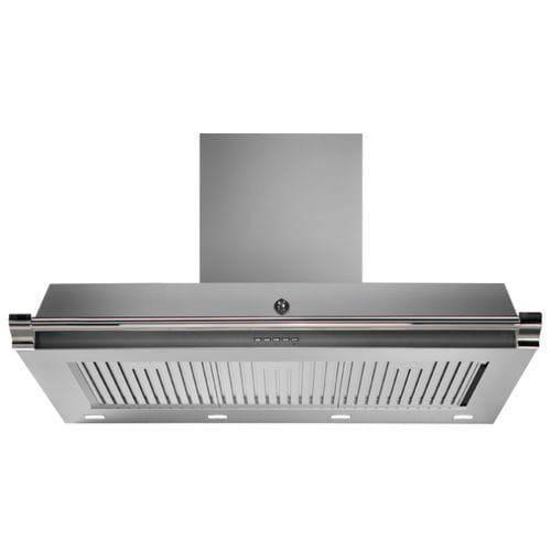 Cappa a muro - ASCOT 100  - STEEL - con condotto / con illuminazione integrata / nera