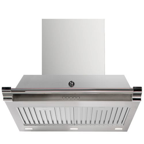 Cappa a muro - ASCOT 70  - STEEL - con condotto / con illuminazione integrata / nera