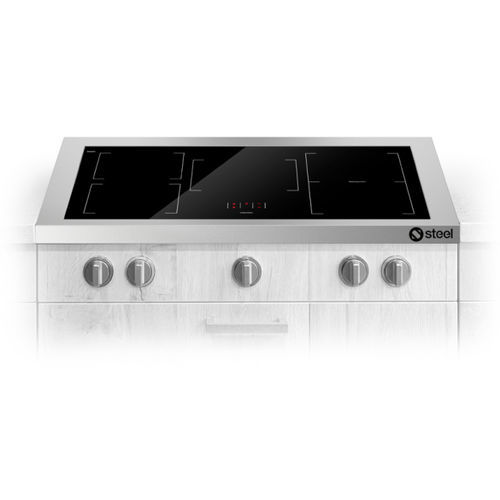 Piano cottura a gas - ENFASI 90 - STEEL - a induzione / professionale / 5 fuochi