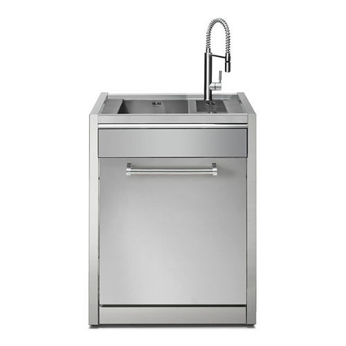 Mobile lavello in acciaio inossidabile - GENESI 70 - STEEL - per uso residenziale