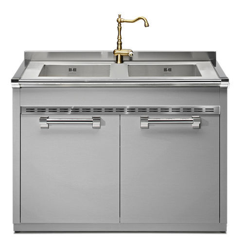 Mobile lavello in acciaio inossidabile - ASCOT 120  - STEEL - per uso residenziale
