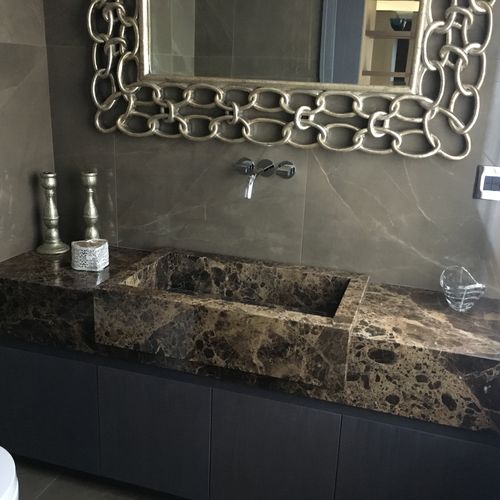 Lavabo da incasso - INTEGRATED - SALVINI STILE - in pietra naturale / rettangolare / contemporaneo