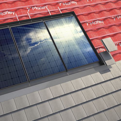 Pannello solare termico piano - MARLEY SOLARTILE® - Marley - per riscaldamento / per tetto