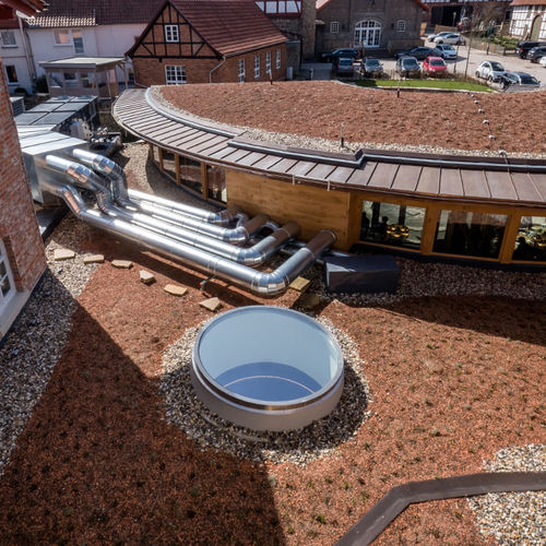 Lucernario per tetto piano - FE CIRCULAR - LAMILUX Heinrich Strunz GmbH - per sistema di ventilazione / per ristrutturazione di edificio / a doppi vetri