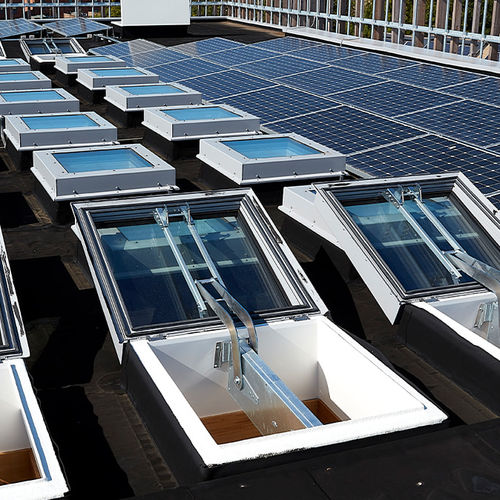 Lucernario per casa passiva - FE - LAMILUX Heinrich Strunz GmbH - per tetto piano / per sistema di ventilazione / per ristrutturazione di edificio