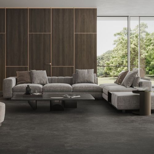 Pavimento in sughero - MINIMAL STONE DARK GREY  - Wicanders - da interno / per soggiorno / per ufficio