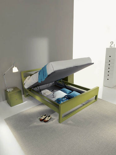 Letto matrimoniale - FEEL - Fimar Srl - contemporaneo / con base contenitore / in legno