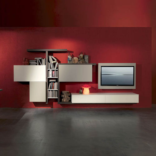 Parete attrezzata TV contemporaneo - SIDE 3 - Fimar Srl - in legno laccato / in olmo