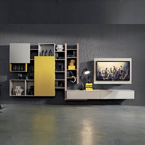 Parete attrezzata TV contemporaneo - SIDE 2  - Fimar Srl - in legno laccato