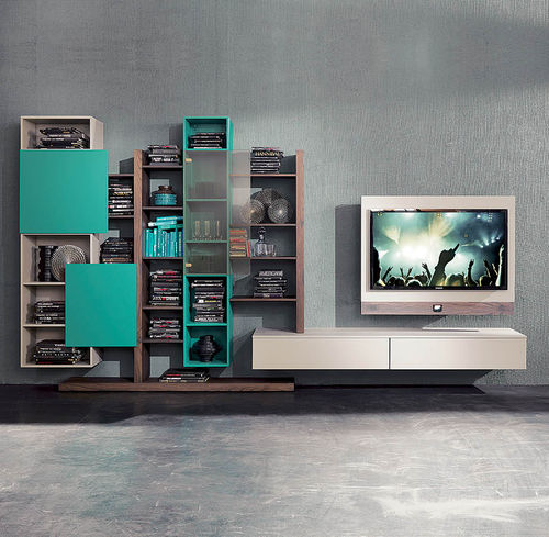 Parete attrezzata TV contemporaneo - SIDE 6  - Fimar Srl - in legno laccato / in olmo