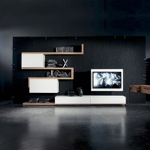 Parete attrezzata TV contemporaneo - SIDE 7  - Fimar Srl - in legno laccato / in olmo