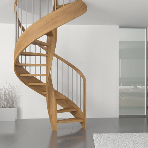 Scala a chiocciola - MERLOT - EIMA - con gradini in legno / con struttura in legno / contemporanea