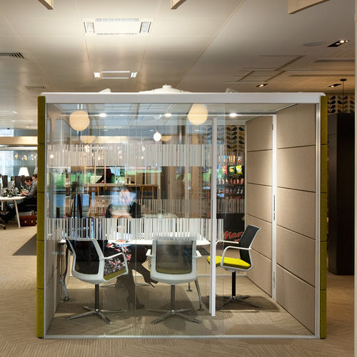 Ufficio POD acustico - AIR3 - Orange Box - in vetro / per open space