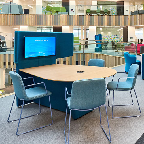 Sedia da conferenza contemporanea - CUBB - Orange Box - da interno / in tessuto / con supporto in metallo