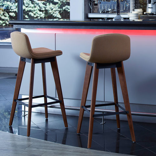 Sedia alta contemporanea - CUBB - Orange Box - da interno / in tessuto / con supporto in quercia