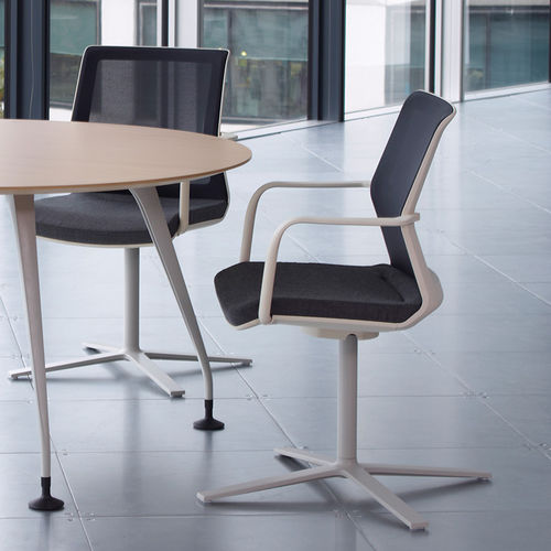 Sedia da conferenza contemporanea - WORKDAY - Orange Box - da interno / in rete / con supporto in acciaio
