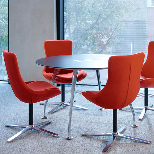 Sedia visitatore contemporanea - BLOOM - Orange Box - da interno / in tessuto / imbottita