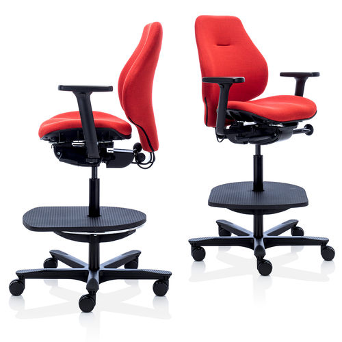Sedia alta contemporanea - SPIRA PLUS - Orange Box - da interno / in tessuto / in pelle