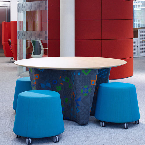 Tavolo contemporaneo - AWAY FROM THE DESK - Orange Box - in legno / con supporto in legno / rotondo