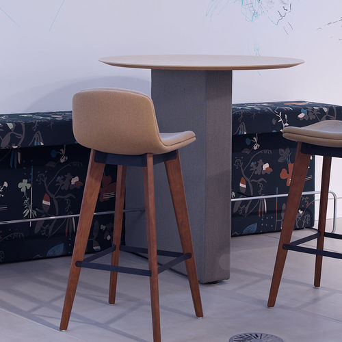 Tavolo alto contemporaneo - BORDER - Orange Box - in legno / rotondo / professionale