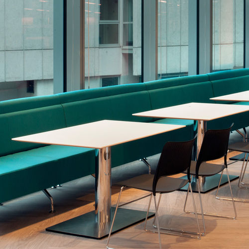 Tavolo da bistrot contemporaneo - PERIMETER - Orange Box - in ghisa di alluminio / rettangolare / professionale