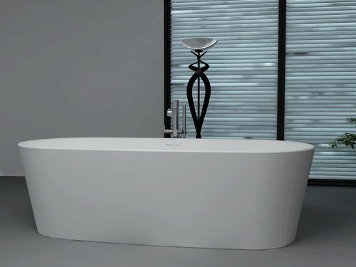 Vasca da bagno ovale - BS-S02 - Bella Stone Company Limited - da appoggio / in Solid Surface / bianca