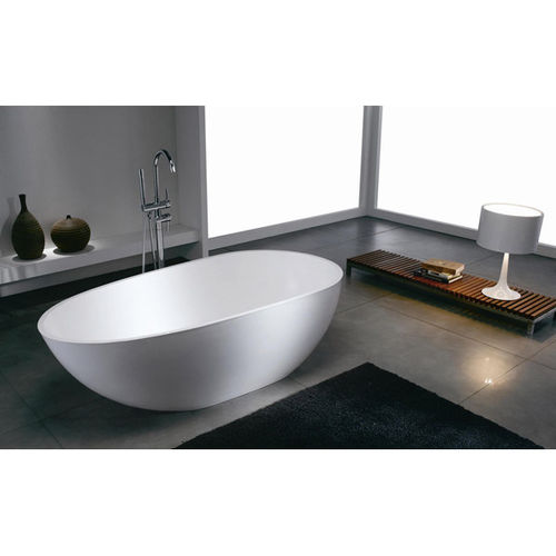 Vasca da bagno ovale - BS-S06C - Bella Stone Company Limited - ad isola / in Solid Surface / bianca