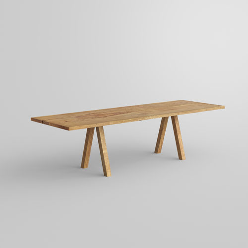 Tavolo da pranzo design originale - PAPILIO SIMPLE - vitamin design - in rovere / in legno oliato / con supporto in quercia