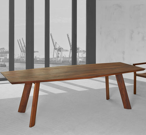 Tavolo da pranzo design originale - RHOMBI - vitamin design - in rovere / in legno massiccio / in frassino