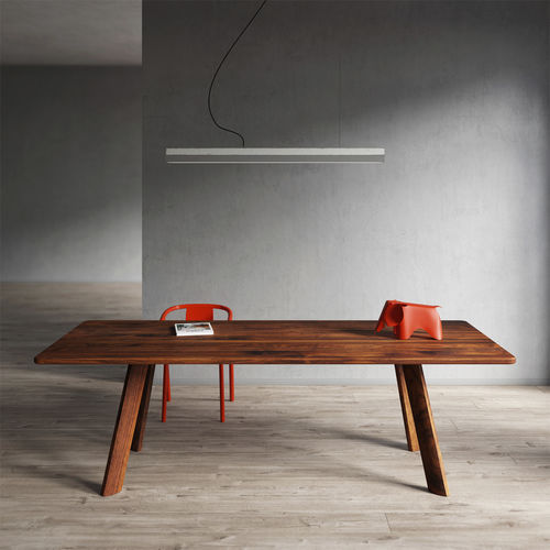 Tavolo da pranzo contemporaneo - LARGUS - vitamin design - in rovere / in noce / in legno massiccio