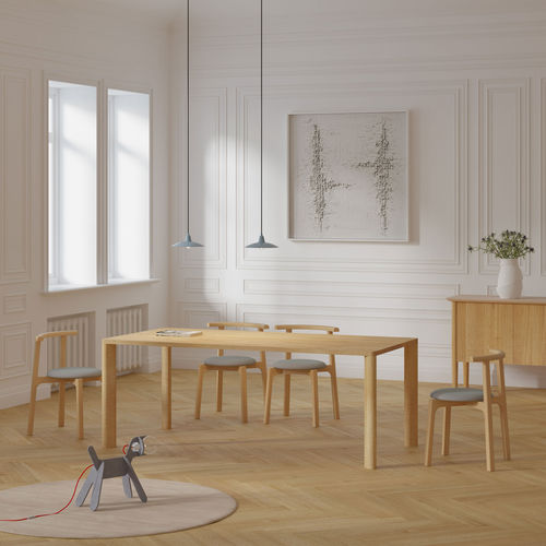 Tavolo da pranzo design minimalista - MOLLIS - vitamin design - in rovere / in noce / in legno massiccio