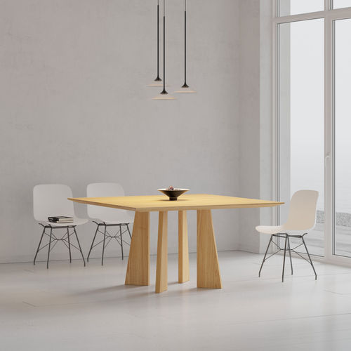 Tavolo contemporaneo - PYLON SQUARE - vitamin design - in rovere / in legno massiccio / in noce