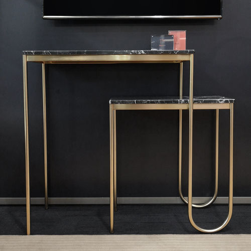 Consolle contemporanea - NESTED - VIDAME EDITIONS - in ottone spazzolato / in marmo / con supporto in ottone spazzolato