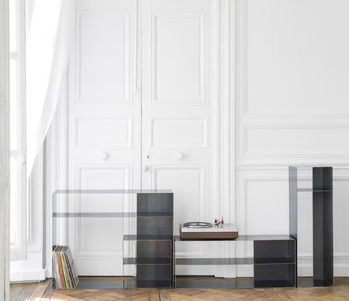 Mobile porta TV design industriale - QUATTRO : 2  - VIDAME EDITIONS - in acciaio