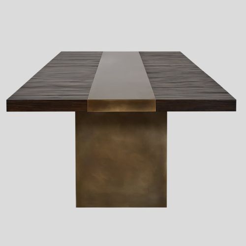 Tavolo da pranzo contemporaneo - MALTA - Aguirre Design - in rovere / in bambù / con supporto in acciaio