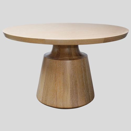 Tavolo da pranzo contemporaneo - ONDA - Aguirre Design - in rovere / con supporto in quercia / rotondo
