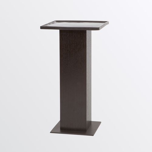 Tavolo d'appoggio contemporaneo - KAMPAI - Aguirre Design - in rovere / in bronzo / con supporto in ottone