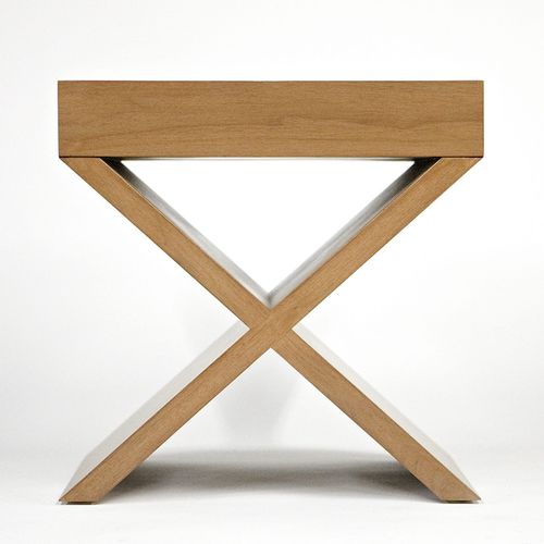 Comodino contemporaneo - SAINT CROIX - Aguirre Design - in noce / con supporto in noce / quadrato