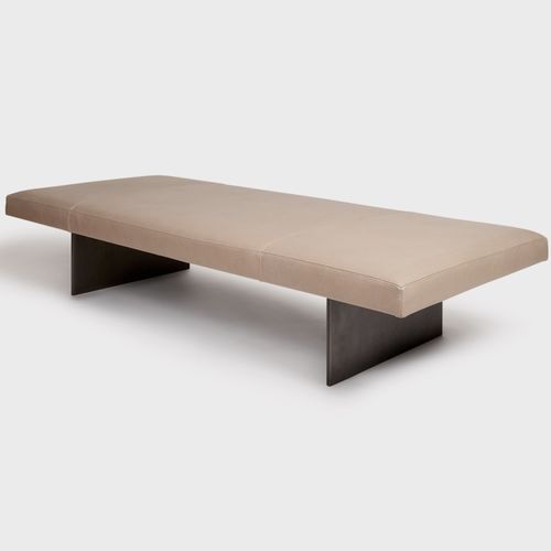 Divanetto imbottito contemporaneo - TERRA - Aguirre Design - in pelle / in acciaio / su misura