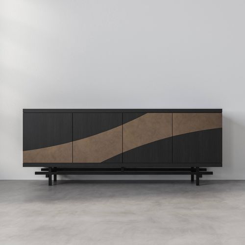 Credenza contemporanea - GAIA - Aguirre Design - in rovere / in acciaio / in ottone