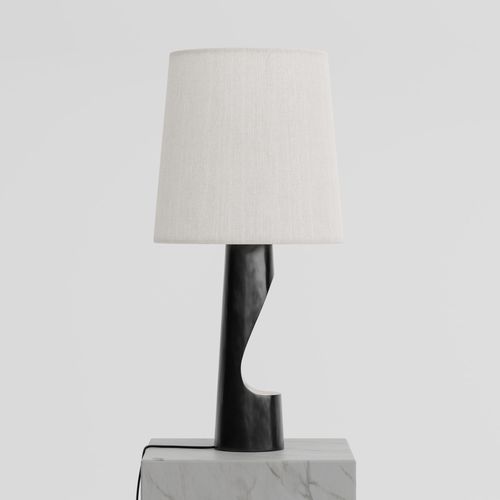 Lampada da tavolo - STELLA - Aguirre Design - in bronzo / in lino / contemporanea