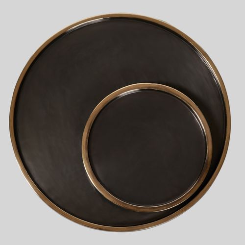 Vassoio di servizio in bronzo - ROUND - Aguirre Design - per uso residenziale