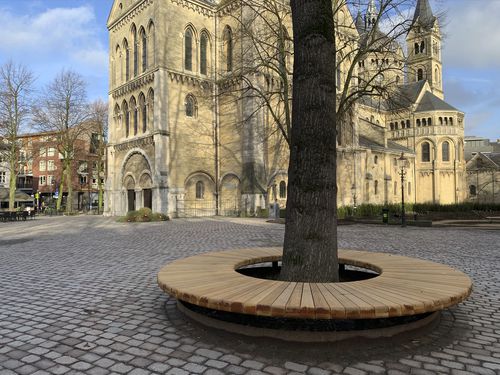 Panca per spazi pubblici contemporanea - ROER - ANAE street furniture - in legno / in acciaio con rivestimento a polvere / con schienale